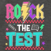 Rock The Test Testing Day Teacher Student Vector Backpack