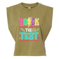 Rock The Test Testing Day Teacher Student Garment-Dyed Women's Muscle Tee