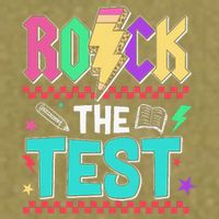 Rock The Test Testing Day Teacher Student Garment-Dyed Women's Muscle Tee