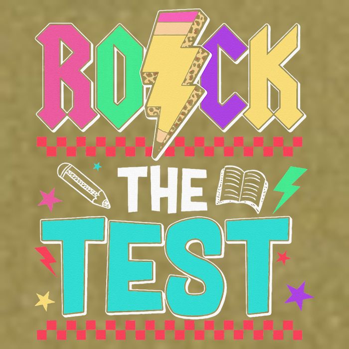 Rock The Test Testing Day Teacher Student Garment-Dyed Women's Muscle Tee