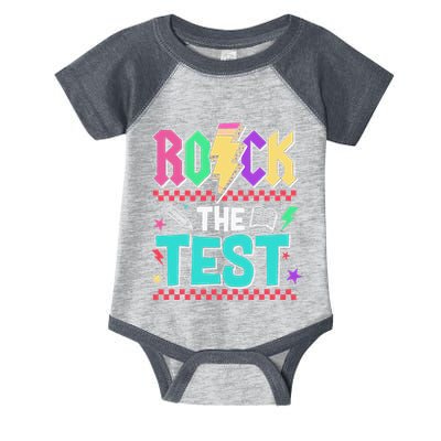 Rock The Test Testing Day Teacher Student Infant Baby Jersey Bodysuit