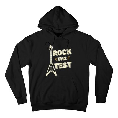 Rock The Test Guitar Testing Day Teacher Test Day Teacher Hoodie