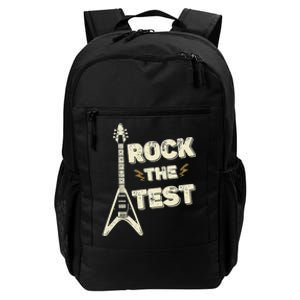 Rock The Test Guitar Testing Day Teacher Test Day Teacher Daily Commute Backpack