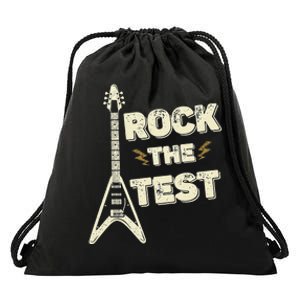 Rock The Test Guitar Testing Day Teacher Test Day Teacher Drawstring Bag