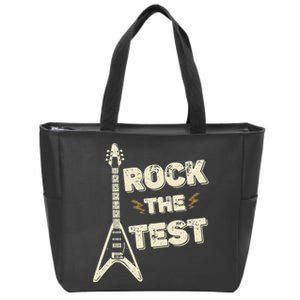 Rock The Test Guitar Testing Day Teacher Test Day Teacher Zip Tote Bag