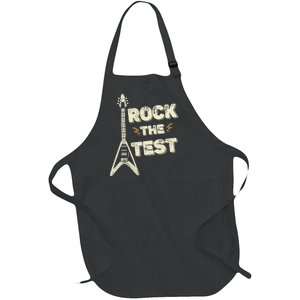 Rock The Test Guitar Teacher Test Day Testing Day Teacher Full-Length Apron With Pockets