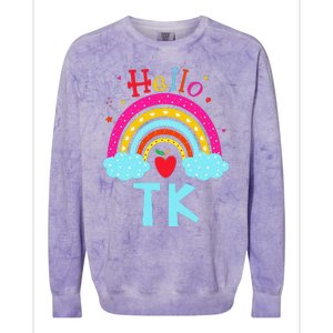 Rainbow Tk Teacher Transitional Kindergarten Back To School Colorblast Crewneck Sweatshirt