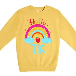 Rainbow Tk Teacher Transitional Kindergarten Back To School Premium Crewneck Sweatshirt