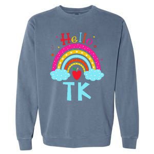 Rainbow Tk Teacher Transitional Kindergarten Back To School Garment-Dyed Sweatshirt