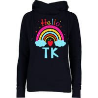 Rainbow Tk Teacher Transitional Kindergarten Back To School Womens Funnel Neck Pullover Hood