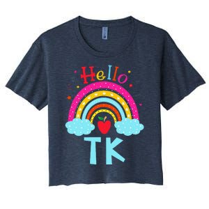 Rainbow Tk Teacher Transitional Kindergarten Back To School Women's Crop Top Tee