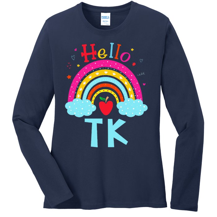 Rainbow Tk Teacher Transitional Kindergarten Back To School Ladies Long Sleeve Shirt