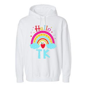 Rainbow Tk Teacher Transitional Kindergarten Back To School Garment-Dyed Fleece Hoodie