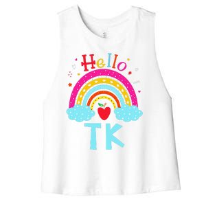 Rainbow Tk Teacher Transitional Kindergarten Back To School Women's Racerback Cropped Tank