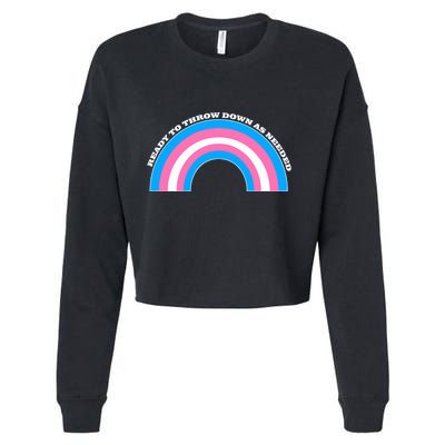Ready To Throw Down As Needed Cropped Pullover Crew