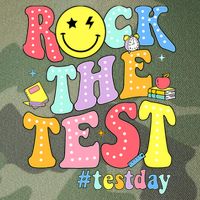 Rock The Test Testing Day Retro Motivational Teacher Student Legacy Tie Dye Trucker Hat