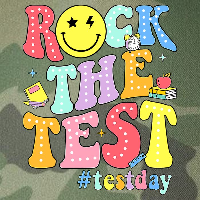 Rock The Test Testing Day Retro Motivational Teacher Student Legacy Tie Dye Trucker Hat