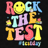 Rock The Test Testing Day Retro Motivational Teacher Student Ladies PosiCharge Tri-Blend Wicking Tank