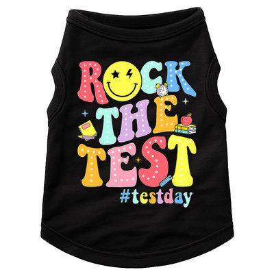 Rock The Test Testing Day Retro Motivational Teacher Student Doggie Tank