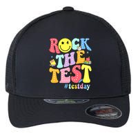 Rock The Test Testing Day Retro Motivational Teacher Student Flexfit Unipanel Trucker Cap