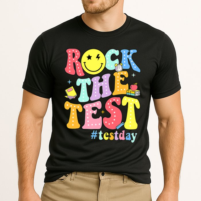 Rock The Test Testing Day Retro Motivational Teacher Student Performance Shirt