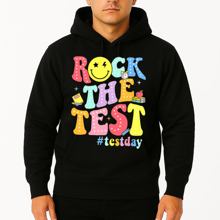Rock The Test Testing Day Retro Motivational Teacher Student Hoodie