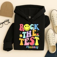 Rock The Test Testing Day Retro Motivational Teacher Student Hoodie