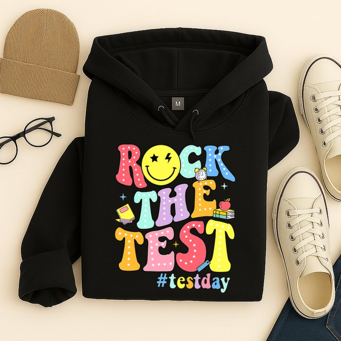 Rock The Test Testing Day Retro Motivational Teacher Student Hoodie