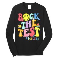 Rock The Test Testing Day Retro Motivational Teacher Student Long Sleeve Shirt