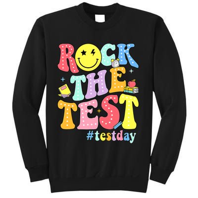 Rock The Test Testing Day Retro Motivational Teacher Student Sweatshirt