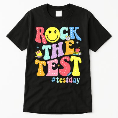 Rock The Test Testing Day Retro Motivational Teacher Student Tall T-Shirt