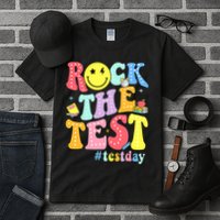 Rock The Test Testing Day Retro Motivational Teacher Student Tall T-Shirt