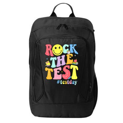 Rock The Test Testing Day Retro Motivational Teacher Student City Backpack