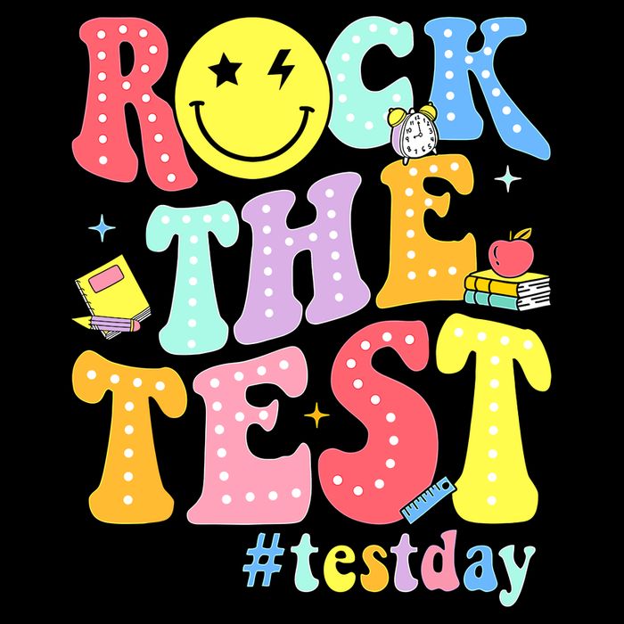 Rock The Test Testing Day Retro Motivational Teacher Student 7-Panel Snapback Hat