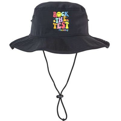 Rock The Test Testing Day Retro Motivational Teacher Student Bucket Hat