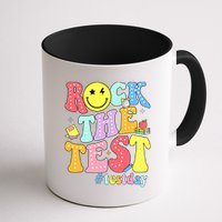 Rock The Test Testing Day Retro Motivational Teacher Student Mug