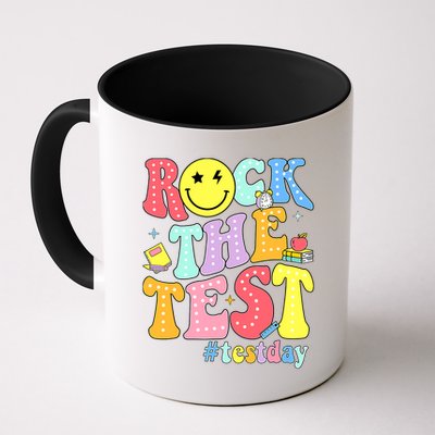 Rock The Test Testing Day Retro Motivational Teacher Student Mug