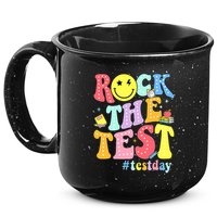 Rock The Test Testing Day Retro Motivational Teacher Student 15oz Campfire Ceramic Mug