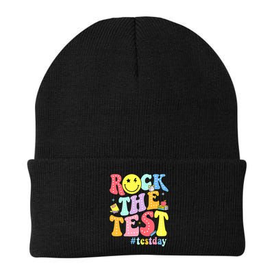 Rock The Test Testing Day Retro Motivational Teacher Student Beanie