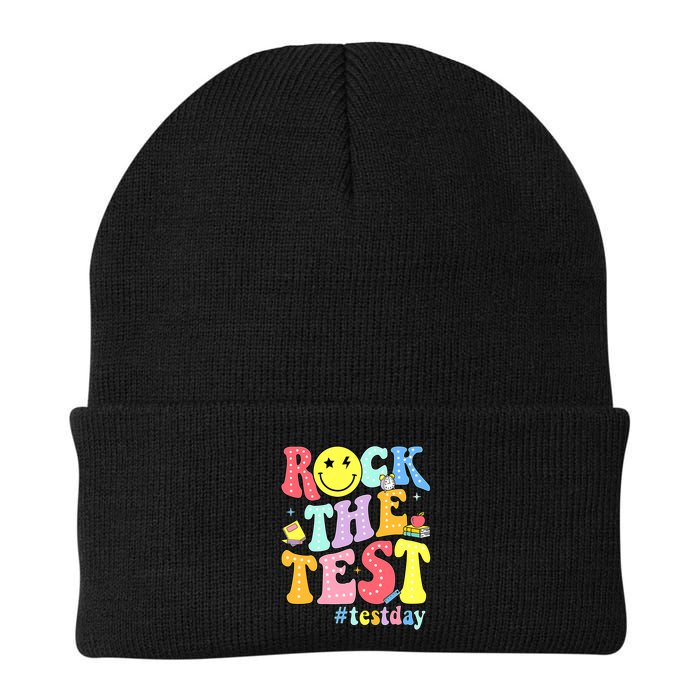 Rock The Test Testing Day Retro Motivational Teacher Student Beanie