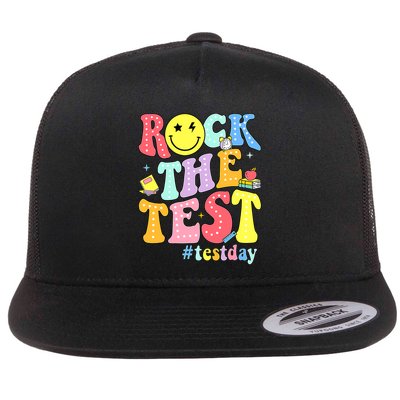 Rock The Test Testing Day Retro Motivational Teacher Student Flatbill Hat