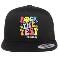 Rock The Test Testing Day Retro Motivational Teacher Student Flatbill Hat