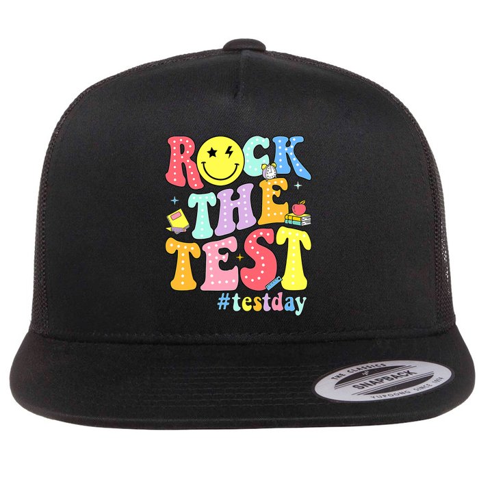 Rock The Test Testing Day Retro Motivational Teacher Student Flatbill Hat