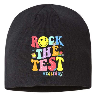 Rock The Test Testing Day Retro Motivational Teacher Student Sustainable Beanie