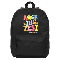Rock The Test Testing Day Retro Motivational Teacher Student 16 in Basic Backpack