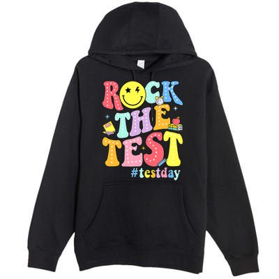 Rock The Test Testing Day Retro Motivational Teacher Student Premium Pullover Hoodie