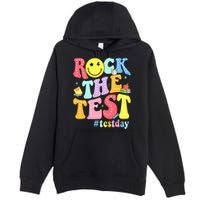 Rock The Test Testing Day Retro Motivational Teacher Student Premium Pullover Hoodie