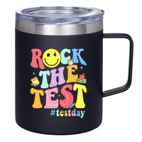 Rock The Test Testing Day Retro Motivational Teacher Student 12oz Stainless Steel Coffee Mug