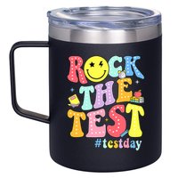 Rock The Test Testing Day Retro Motivational Teacher Student 12oz Stainless Steel Coffee Mug