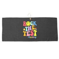 Rock The Test Testing Day Retro Motivational Teacher Student Large Microfiber Waffle Golf Towel